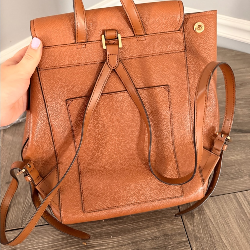 Michael Kors Caramel Brown Leather Backpack - Picture 4 of 4